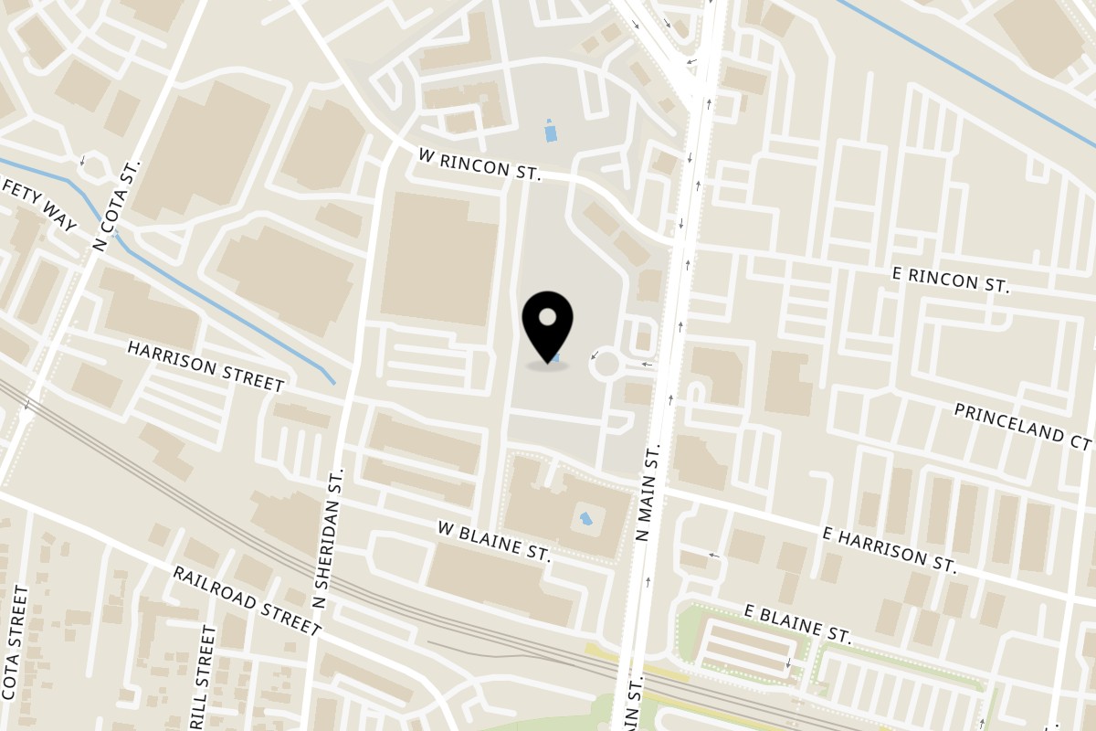 Map showing the location of Amazing Poke on 420 N Main St Ste 110 in Corona